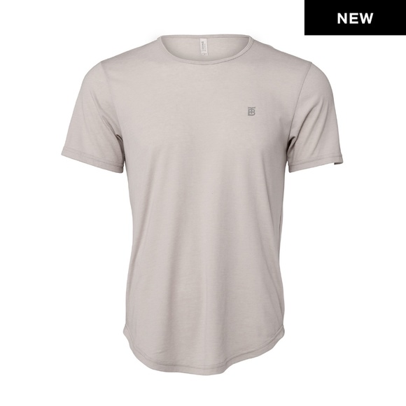 NEW - BT Monogram Round Hem Tee - Cool Gray - Picture 1 of 6